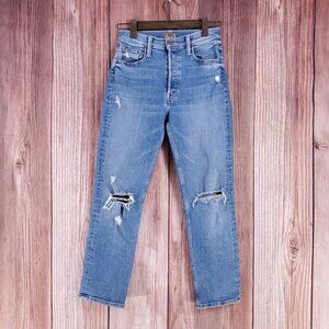 Mother Womens Size 27 The Tomcat Play Like A Pirate Straight Leg Jean Distressed